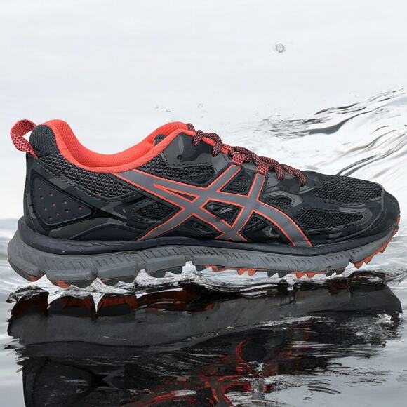 Asics Gel Scram 3 Trail Run Shoes Womens 9 1/2 Gray Orange 82#4=K.6.7 - Picture 1 of 12